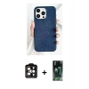 MARSİLYAN™- iPhone 15 Pro Max Kılıf Pusula Modern - Şeffaf 360 Full Body Arka Koruyucu + PVD Metal Kamera Lens - TU