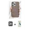 MARSİLYAN™- iPhone 15 Pro Max Kılıf Pusula Modern - Şeffaf Pasifik Cam Ekran Koruyucu + PVD Metal Kamera Lens - GI