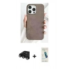 MARSİLYAN™- iPhone 15 Pro Max Kılıf Pusula Modern - Şeffaf Pasifik Cam Ekran Koruyucu + Raze Metal Kamera Lens - SH