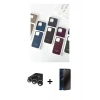 MARSİLYAN™- iPhone 15 Pro Max Kılıf Pusula Modern - Siyah 3D Antistatik Hayalet Cam Ekran Koruyucu + Raze Metal Kamera Lens - GS