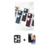 MARSİLYAN™- iPhone 15 Pro Max Kılıf Pusula Modern - Siyah 3D Antistatik Mat Seramik Nano Ekran Koruyucu + PVD Metal Kamera Lens - LT