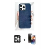 MARSİLYAN™- iPhone 15 Pro Max Kılıf Pusula Modern - Siyah 3D Antistatik Mat Seramik Nano Ekran Koruyucu + PVD Metal Kamera Lens - GI
