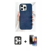 MARSİLYAN™- iPhone 15 Pro Max Kılıf Pusula Modern - Siyah 3D Antistatik Mat Seramik Nano Ekran Koruyucu + PVD Metal Kamera Lens - GS