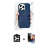 MARSİLYAN™- iPhone 15 Pro Max Kılıf Pusula Modern - Siyah 3D Antistatik Mat Seramik Nano Ekran Koruyucu + PVD Metal Kamera Lens - TU