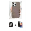 MARSİLYAN™- iPhone 15 Pro Max Kılıf Pusula Modern - Siyah 3D Antistatik Mat Seramik Nano Ekran Koruyucu + PVD Metal Kamera Lens - TU