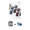 MARSİLYAN™- iPhone 15 Pro Max Kılıf Pusula Modern - Siyah 3D Antistatik Seramik Nano Ekran Koruyucu + PVD Metal Kamera Lens - GS