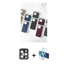 MARSİLYAN™- iPhone 15 Pro Max Kılıf Pusula Modern - Siyah 3D Antistatik Seramik Nano Ekran Koruyucu + PVD Metal Kamera Lens - LT