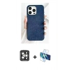 MARSİLYAN™- iPhone 15 Pro Max Kılıf Pusula Modern - Siyah 3D Antistatik Seramik Nano Ekran Koruyucu + PVD Metal Kamera Lens - GI