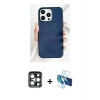 MARSİLYAN™- iPhone 15 Pro Max Kılıf Pusula Modern - Siyah 3D Antistatik Seramik Nano Ekran Koruyucu + PVD Metal Kamera Lens - LT