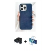 MARSİLYAN™- iPhone 15 Pro Max Kılıf Pusula Modern - Siyah 3D Antistatik Seramik Nano Ekran Koruyucu + Raze Metal Kamera Lens - LT