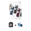 MARSİLYAN™- iPhone 15 Pro Max Kılıf Pusula Modern - Siyah 3D Antistatik Seramik Nano Ekran Koruyucu + Turuncu PVD Metal Kamera Lens