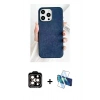MARSİLYAN™- iPhone 15 Pro Max Kılıf Pusula Modern - Siyah 3D Antistatik Seramik Nano Ekran Koruyucu + Turuncu PVD Metal Kamera Lens