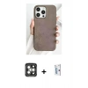 MARSİLYAN™- iPhone 15 Pro Max Kılıf Pusula Modern - Siyah Bilvis 0.18mm Plus Cam Ekran Koruyucu + PVD Metal Kamera Lens - GI
