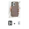 MARSİLYAN™- iPhone 15 Pro Max Kılıf Pusula Modern - Siyah Bilvis 0.18mm Plus Cam Ekran Koruyucu + PVD Metal Kamera Lens - LT