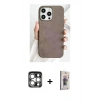MARSİLYAN™- iPhone 15 Pro Max Kılıf Pusula Modern - Siyah Bilvis 3D Cam Ekran Koruyucu + PVD Metal Kamera Lens - GS