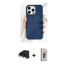 MARSİLYAN™- iPhone 15 Pro Max Kılıf Pusula Modern - Siyah Bilvis 3D Cam Ekran Koruyucu + Raze Metal Kamera Lens - SH