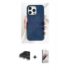 MARSİLYAN™- iPhone 15 Pro Max Kılıf Pusula Modern - Siyah Bilvis 3D Mat Cam Ekran Koruyucu + Raze Metal Kamera Lens - GS