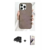 MARSİLYAN™- iPhone 15 Pro Max Kılıf Pusula Modern - Siyah Bilvis 3D Mat Cam Ekran Koruyucu + Raze Metal Kamera Lens - GS