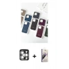MARSİLYAN™- iPhone 15 Pro Max Kılıf Pusula Modern - Siyah Bilvis 3D Mat Cam Ekran Koruyucu + PVD Metal Kamera Lens - GS
