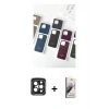 MARSİLYAN™- iPhone 15 Pro Max Kılıf Pusula Modern - Siyah Bilvis 3D Mat Cam Ekran Koruyucu + PVD Metal Kamera Lens - SH