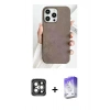 MARSİLYAN™- iPhone 15 Pro Max Kılıf Pusula Modern - Siyah Bilvis 5in1 3D Magic Cam Ekran Koruyucu + PVD Metal Kamera Lens - GI