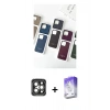 MARSİLYAN™- iPhone 15 Pro Max Kılıf Pusula Modern - Siyah Bilvis 5in1 3D Magic Cam Ekran Koruyucu + PVD Metal Kamera Lens - GI