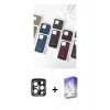 MARSİLYAN™- iPhone 15 Pro Max Kılıf Pusula Modern - Siyah Bilvis 5in1 3D Magic Cam Ekran Koruyucu + PVD Metal Kamera Lens - LT