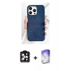 MARSİLYAN™- iPhone 15 Pro Max Kılıf Pusula Modern - Siyah Bilvis 5in1 3D Magic Cam Ekran Koruyucu + PVD Metal Kamera Lens - TU
