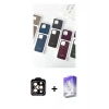 MARSİLYAN™- iPhone 15 Pro Max Kılıf Pusula Modern - Siyah Bilvis 5in1 3D Magic Cam Ekran Koruyucu + PVD Metal Kamera Lens - TU