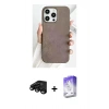 MARSİLYAN™- iPhone 15 Pro Max Kılıf Pusula Modern - Siyah Bilvis 5in1 3D Magic Cam Ekran Koruyucu + Raze Metal Kamera Lens - SH