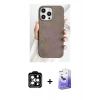 MARSİLYAN™- iPhone 15 Pro Max Kılıf Pusula Modern - Siyah Bilvis 5in1 5D Magic Hayalet Cam Ekran Koruyucu + PVD Metal Kamera Lens - TU