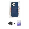 MARSİLYAN™- iPhone 15 Pro Max Kılıf Pusula Modern - Siyah Bilvis 5in1 5D Magic Hayalet Cam Ekran Koruyucu + Raze Metal Kamera Lens - TMGI