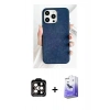MARSİLYAN™- iPhone 15 Pro Max Kılıf Pusula Modern - Siyah Bilvis 5in1 5D Magic Hayalet Cam Ekran Koruyucu + PVD Metal Kamera Lens - TU