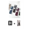 MARSİLYAN™- iPhone 15 Pro Max Kılıf Pusula Modern - Siyah Bilvis Hayalet Cam Ekran Koruyucu + PVD Metal Kamera Lens - SH