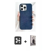 MARSİLYAN™- iPhone 15 Pro Max Kılıf Pusula Modern - Siyah Bilvis Hayalet Cam Ekran Koruyucu + PVD Metal Kamera Lens - SH