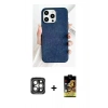 MARSİLYAN™- iPhone 15 Pro Max Kılıf Pusula Modern - Siyah Buffer Cam Ekran Koruyucu + PVD Metal Kamera Lens - GI