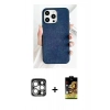 MARSİLYAN™- iPhone 15 Pro Max Kılıf Pusula Modern - Siyah Buffer Cam Ekran Koruyucu + PVD Metal Kamera Lens - GS