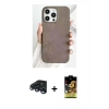 MARSİLYAN™- iPhone 15 Pro Max Kılıf Pusula Modern - Siyah Buffer Cam Ekran Koruyucu + Lacivert Raze Metal Kamera Lens