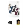 MARSİLYAN™- iPhone 15 Pro Max Kılıf Pusula Modern - Siyah Buffer Cam Ekran Koruyucu + Raze Metal Kamera Lens - TMGI