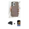 MARSİLYAN™- iPhone 15 Pro Max Kılıf Pusula Modern - Siyah Buffer Hayalet Cam Ekran Koruyucu + Raze Metal Kamera Lens - LT