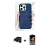 MARSİLYAN™- iPhone 15 Pro Max Kılıf Pusula Modern - Siyah Buffer Hayalet Cam Ekran Koruyucu + Raze Metal Kamera Lens - LT