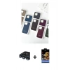 MARSİLYAN™- iPhone 15 Pro Max Kılıf Pusula Modern - Siyah Buffer Hayalet Cam Ekran Koruyucu + Raze Metal Kamera Lens - LT
