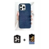MARSİLYAN™- iPhone 15 Pro Max Kılıf Pusula Modern - Siyah Buffer Hayalet Cam Ekran Koruyucu + PVD Metal Kamera Lens - TU