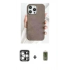 MARSİLYAN™- iPhone 15 Pro Max Kılıf Pusula Modern - Siyah Joko Magic 5D Hayalet Cam + PVD Metal Kamera Lens - GS