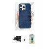 MARSİLYAN™- iPhone 15 Pro Max Kılıf Pusula Modern - Siyah Polymer Nano Ekran Koruyucu + Raze Metal Kamera Lens - GS
