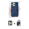 MARSİLYAN™- iPhone 15 Pro Max Kılıf Pusula Modern - Siyah Vanessa Magic Cam + Gümüş PVD Metal Kamera Lens