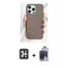 MARSİLYAN™- iPhone 15 Pro Max Kılıf Pusula Modern - Siyah Vanessa Magic Cam + PVD Metal Kamera Lens - GI