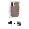 MARSİLYAN™- iPhone 15 Pro Max Kılıf Pusula Modern - Siyah Vanessa Magic Hayalet Cam + Raze Metal Kamera Lens - LT