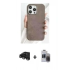 MARSİLYAN™- iPhone 15 Pro Max Kılıf Pusula Modern - Siyah Vanessa Magic Hayalet Cam + Raze Metal Kamera Lens - SH