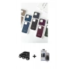 MARSİLYAN™- iPhone 15 Pro Max Kılıf Pusula Modern - Siyah Vanessa Magic Hayalet Cam + Titanyum Gri Raze Metal Kamera Lens